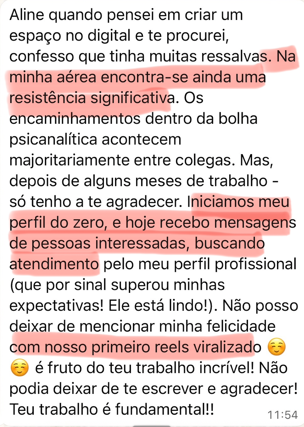 Depoimento de cliente